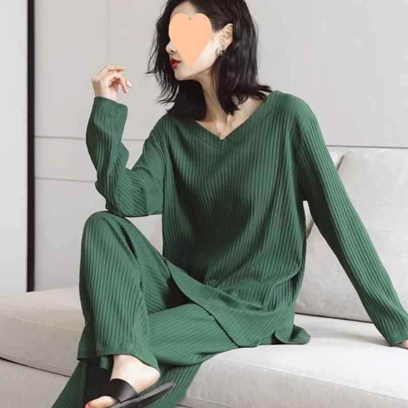 パジャマ レディース 大きいサイズ 長袖 薄手 春秋 ストライプ柄 ルームウェア セット 外出着対応