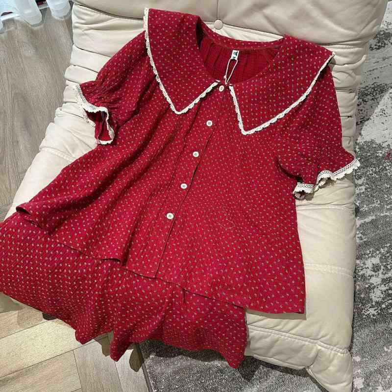パジャマセット レディース 春夏 水玉模様 大襟 長袖 外出着可能 コットンガーゼ ホームウェア 軽やか素材 涼しい着心地 日常使い 快適睡眠 女性向け ルームウェア セットアップ ポルカドット柄 ガーゼ生地 通気性抜群 夏仕様 ゆったりシルエット