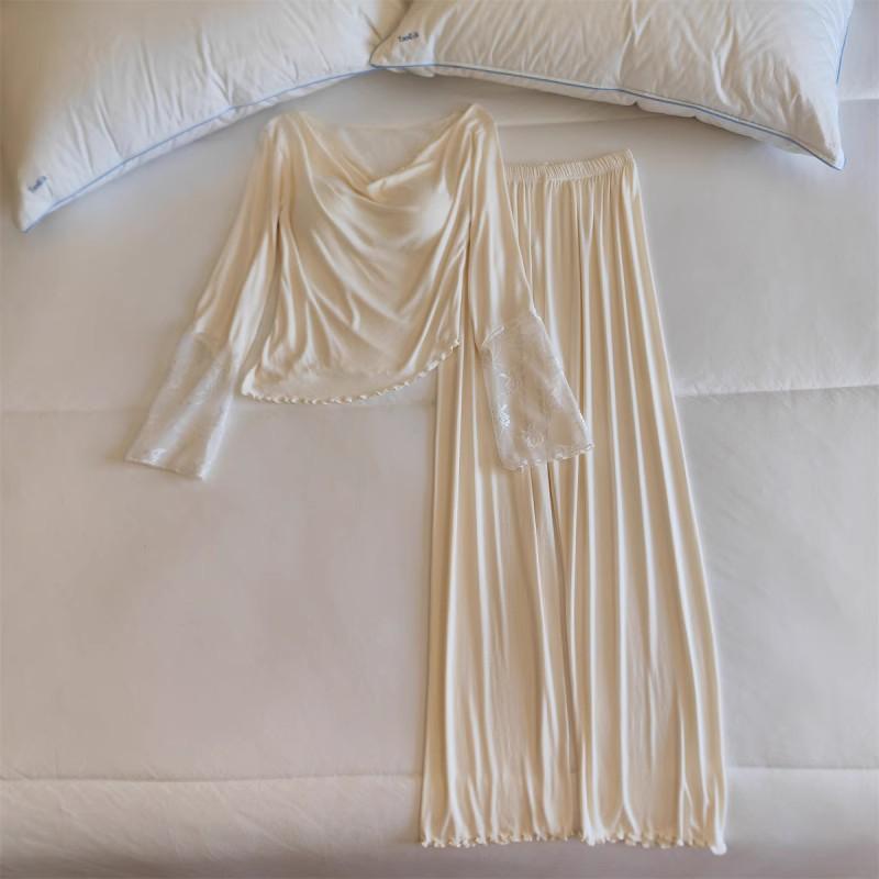 パジャマ レディース 高級感 接触冷感 モダール素材 胸パッド 春夏 セット ルームウェア 部屋着 寝間着 ナイトウェア ホームウェア ラウンジウェア クーリング