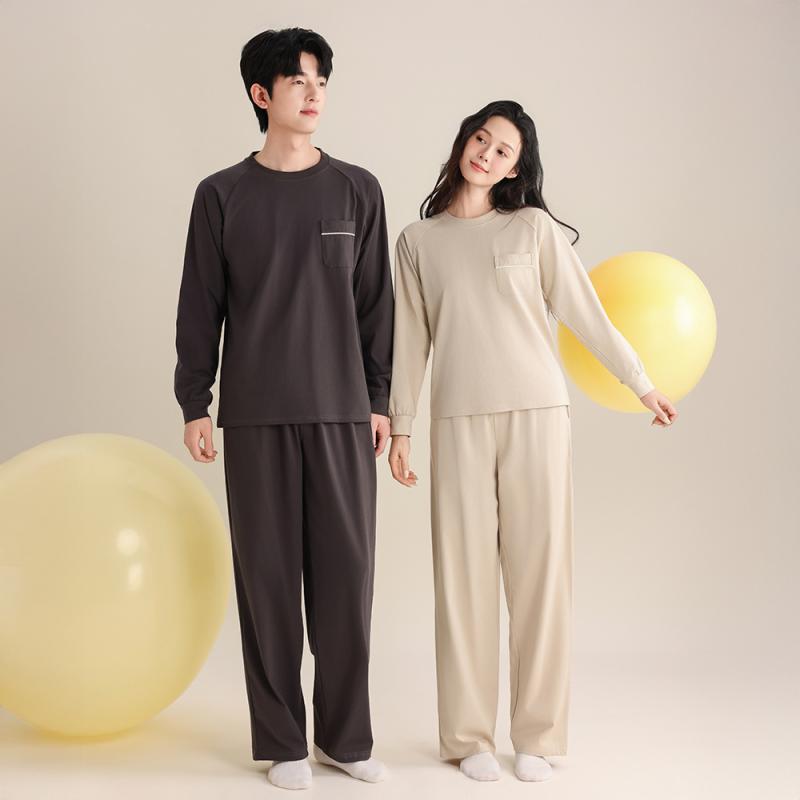 ・素材: コットン・メイン素材含有率: 95-100%・スタイル: セットアップ・厚み: 薄手・生地重量: 161-180g/m²・襟型: ラウンドネック・袖丈: 長袖・パンツ丈: 長パン・機能: カジュアル,通気性,保温性,快適・色: ピンク,ライトベージュ,ライトグレー,ベージュ,ネイビー,ダークグレー,グリーン,ブラウン・サイズ: M,L,XL,XXL