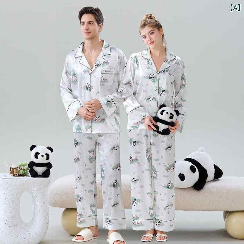 ・素材名: アイスシルク・主素材: ポリエステル95%以上・厚み: 中厚・生地重量: 181-200g/m²・襟型: ターンカラー/ポロカラー・袖丈: 七分袖・パンツ丈: ショーツ・機能: カジュアル、通気、睡眠、伸縮、ホームウェア、快適、外出可・カラー: レッサーパンダ、シルバーグレー、ダイヤモンドチェック、シャンパン、レッド、ストライプ