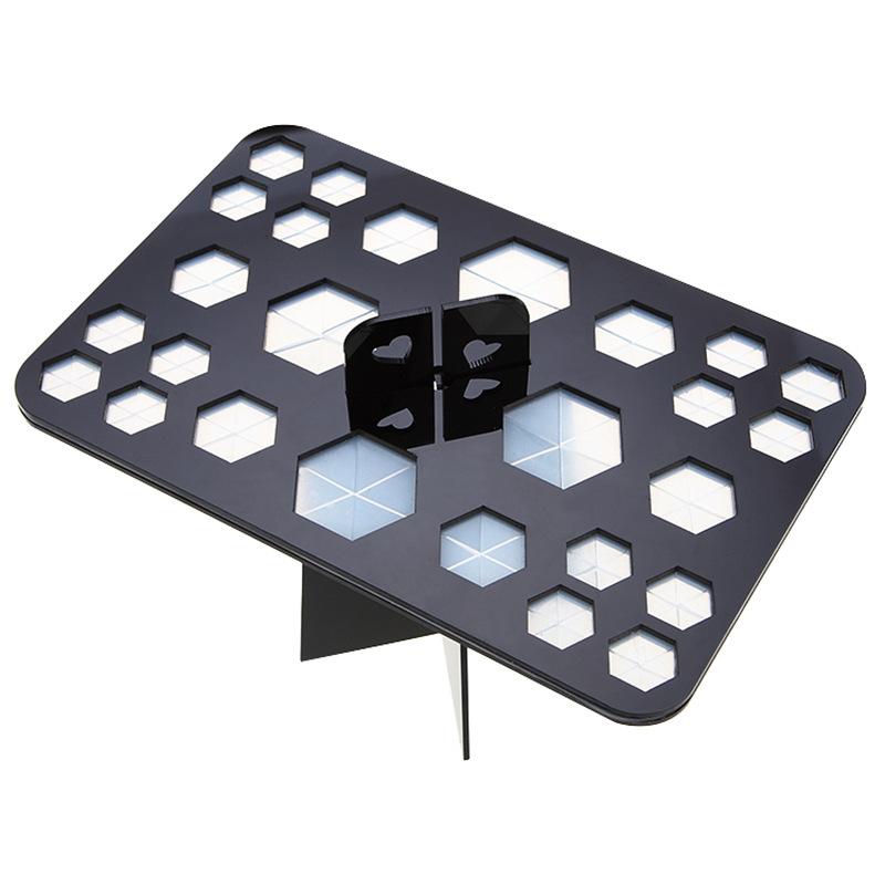 レディース メイクブラシ 収納 展示スタンド アクリル製 26本用 ブラック スクエア形 化粧ブラシ 干し..