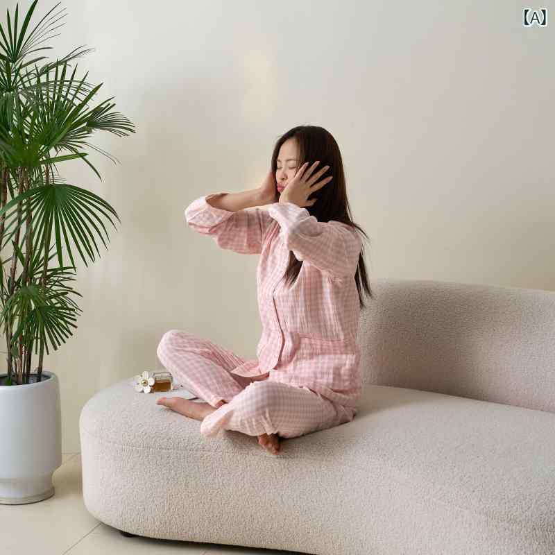 {"result": "パジャマセット 男女兼用 長袖 春夏 二重ガーゼ 100%綿 キャンディカラー 2ピース ルームウェア 可外出 軽やか 快適 寝具 インナー 家庭用 日常着 通勤 休日 リラックス ソフト ナチュラル ベーシック シンプル モダ