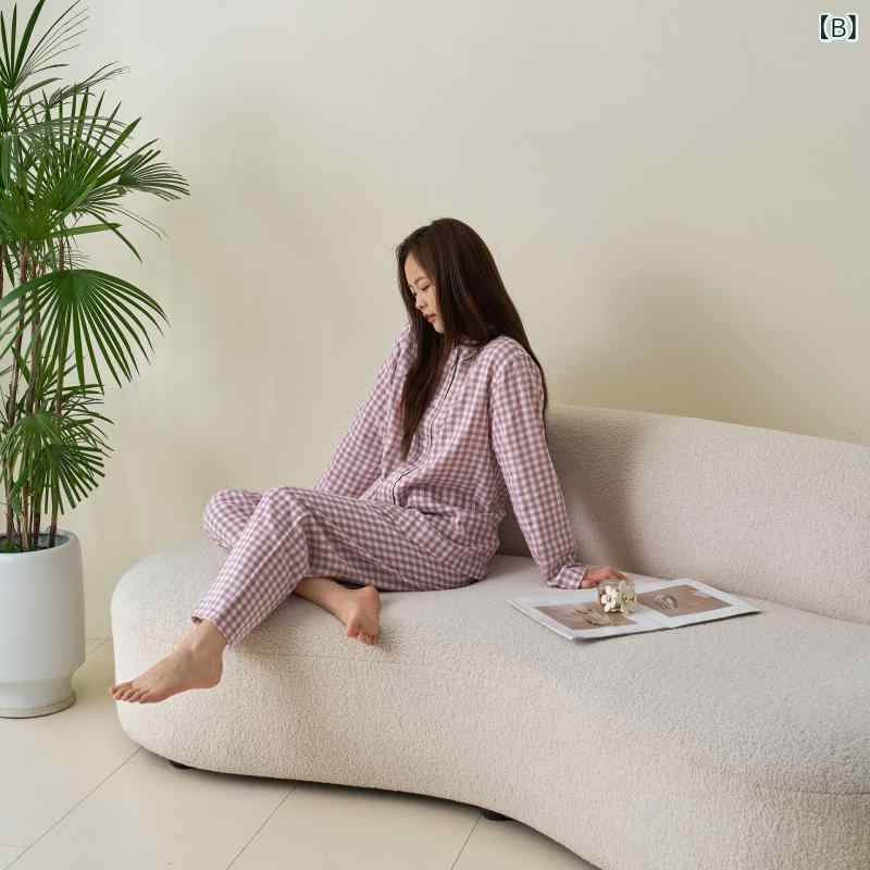 {"result": "パジャマセット 男女兼用 長袖 春夏 二重ガーゼ 100%綿 キャンディカラー 2ピース ルームウェア 可外出 軽やか 快適 寝具 インナー 家庭用 日常着 通勤 休日 リラックス ソフト ナチュラル ベーシック シンプル モダ