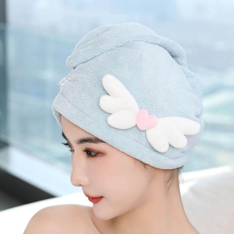 Rakuten - バスローブ レディース 夏 コーラルフランネル 柔らか素材 ヘアドライキャップ 速乾バスタオル ヘアタオル 巻きローブ 家用グッズ 美容院用 入浴後用 ヘアケアセット(x2)