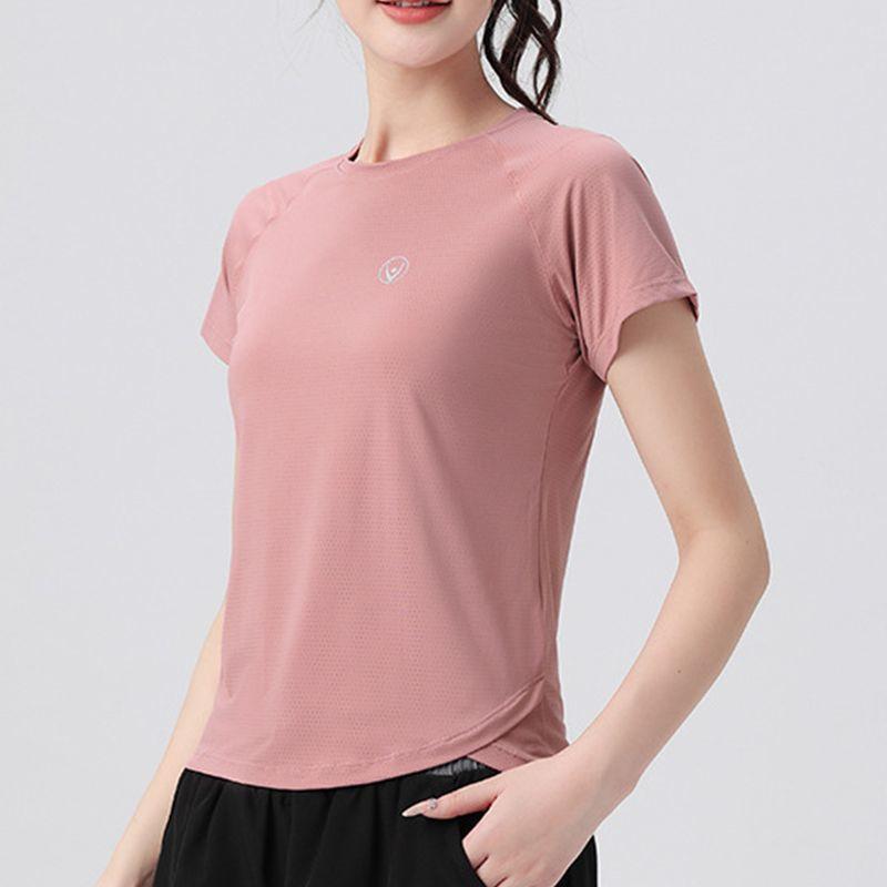 Tシャツ レディース ランニング ヨガ 速乾 接触冷感 透気 スリム 短袖 カジュアルウェア 吸湿 軽量 トップス