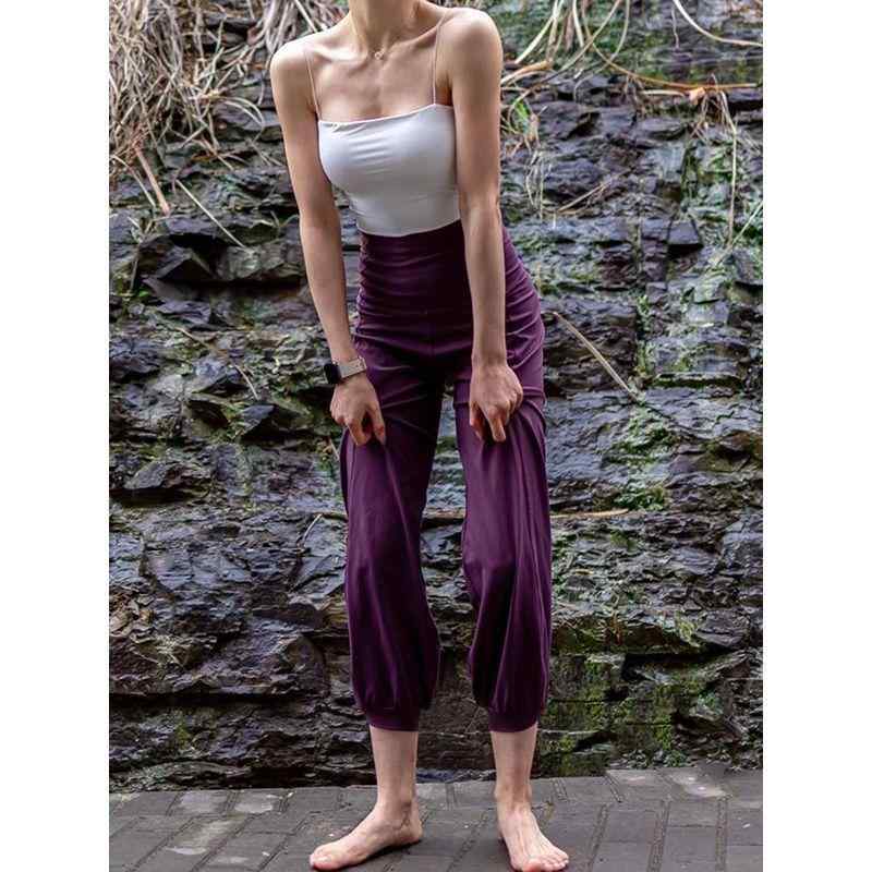 ヨガパンツ レディース ハイウエスト ウエストシェイプ ヒップアップ ゆったりワイドレッグ 灯籠パンツ..