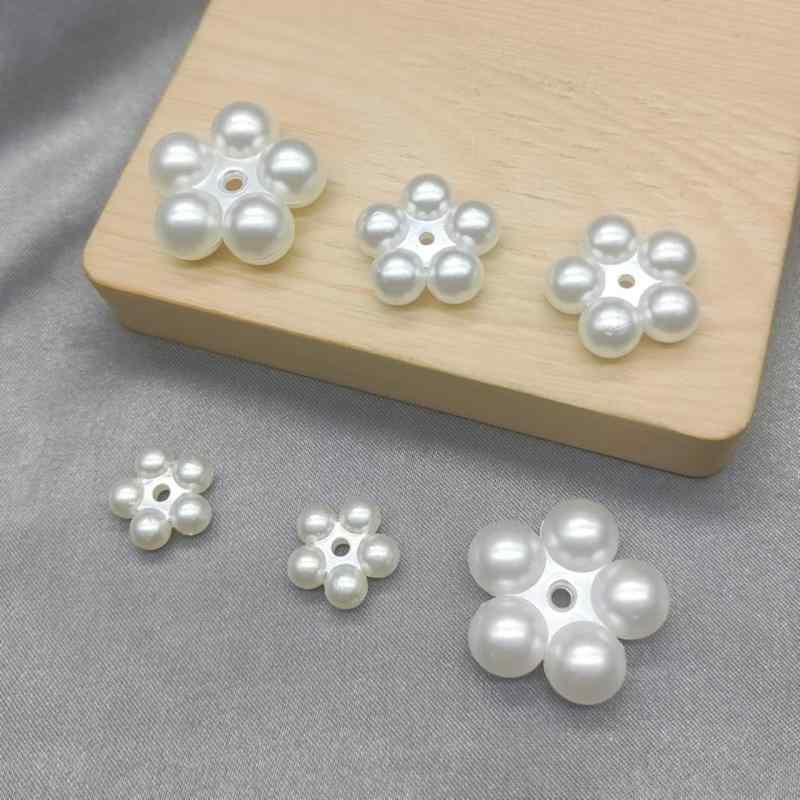 DIYアクセサリー レディース 貝殻風 真珠 花びら ツバキ 新婦用 クロッシェットサンダル 飾り 手作り 装飾品 素材 ブライダル かわいい 軽量 再生繊維