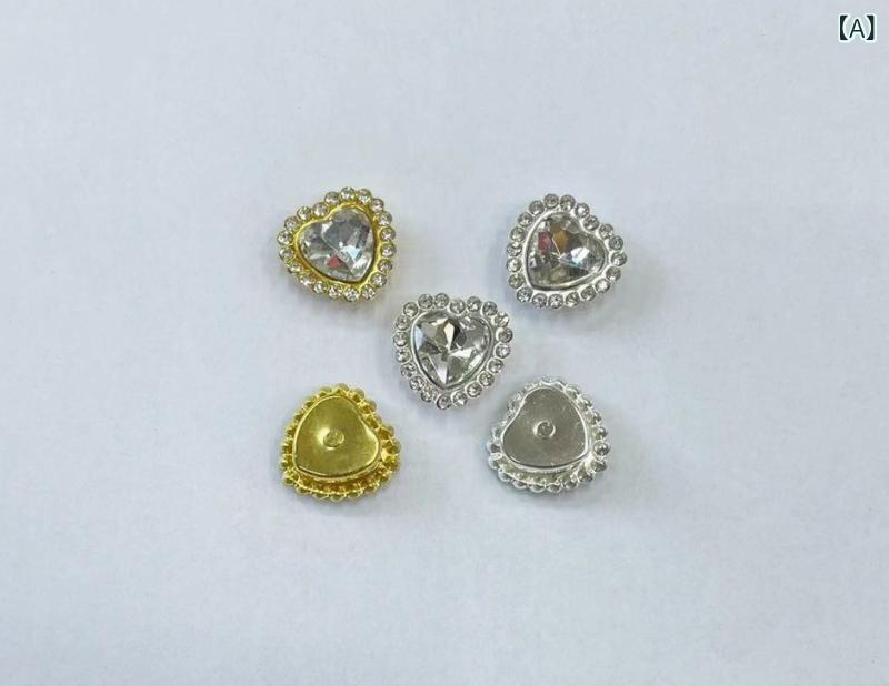 くらしのセロネのシューズアクセサリー レディース かわいい ハート型 ジルコニア ラインストーン 金属 桃心 電気メッキ加工 穴あき靴 装飾パーツ ピンク系 ハンドメイド風｜アングル2