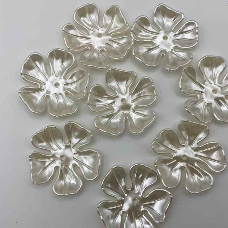 DIYアクセサリーパーツ 人工パール 3弁花 伝統新婦 うちわ装飾 スマホチャーム 靴バックル クラフトパーツ ウェディングアクセ