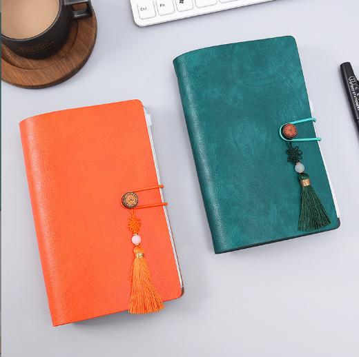 手帳 ユニセックス A6サイズ レトロ中国風 クリエイティブ ルーズリーフ 革カバー 持ち運びやすい 家計..