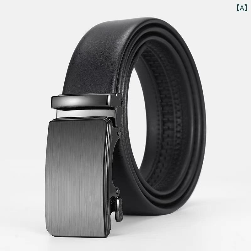 ベルト メンズ 本革 自動バックル ビジネス 腰帯 純牛革 通勤 オフィス 男性 革ベルト スーツ パンツベ..