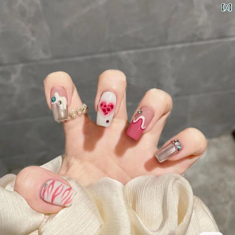 ネイルステッカー レディース ハンドメイド かわいい ピンク系 フレイム柄 セクシーガール 流体魔鏡 ス..