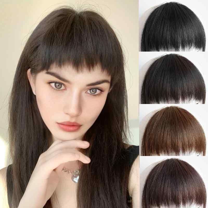 レディース 前髪ウィッグ 自然 リアルヘア エアリーバングス シースルー 貼り付け 軽量 簡単 チョッピ..