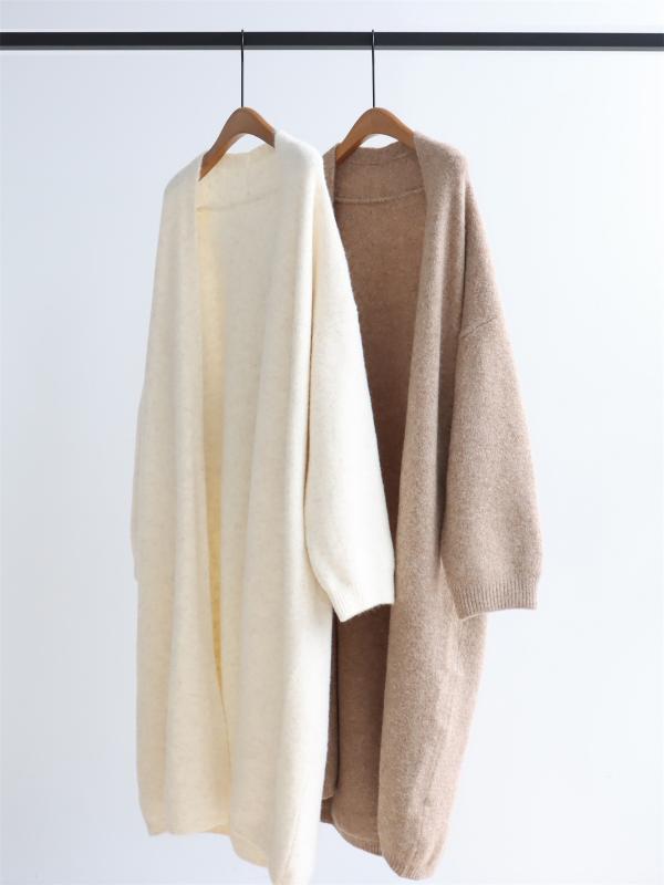 ニットカーディガン レディース ゆったり 上品 シンプル 中長丈 柔らか 厚手 秋冬 暖か アウター ニットトップス 保暖 針織