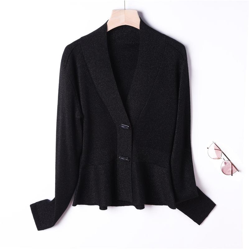 ・素材: ウール30%・柄: コントラストカラー・シルエット: ルーズフィット・袖型: スタンダードスリーブ・襟型: Vネック・袖丈: ロングスリーブ・加工: 熱定型・カラー: ブラック・サイズ: M,L,XL・スタイル: 通勤