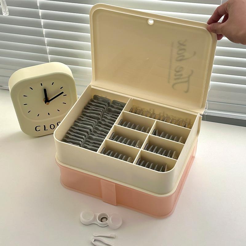 美瞳収納ケース レディース 日抛用 複数収納 蓋付き 防塵 大容量 ポータブル シンプル クリエイティブ ..