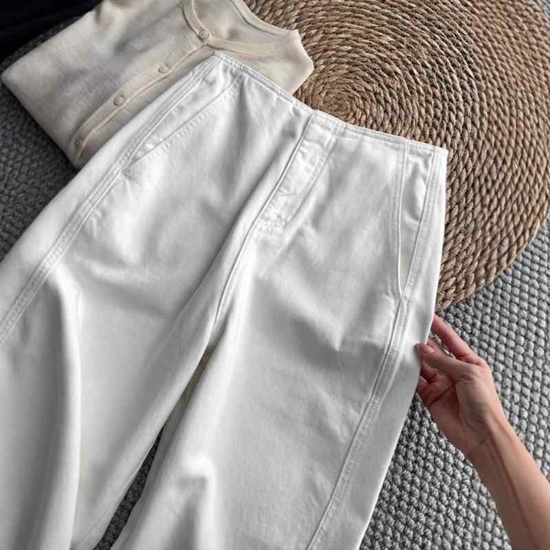 レディース デニムパンツ ジーンズ ハイウエスト コクーンシルエット カーブパンツ アンクル丈 九分丈 ..