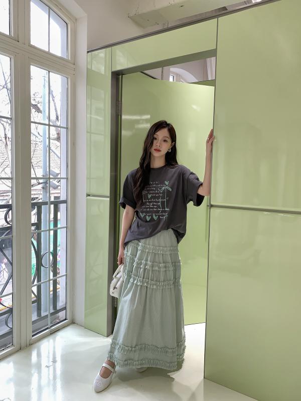 フレアスカート レディース 春夏 フランス風 バレエ 上品 梨型ボディ ヒップカバー スリム 木耳 レイヤ..