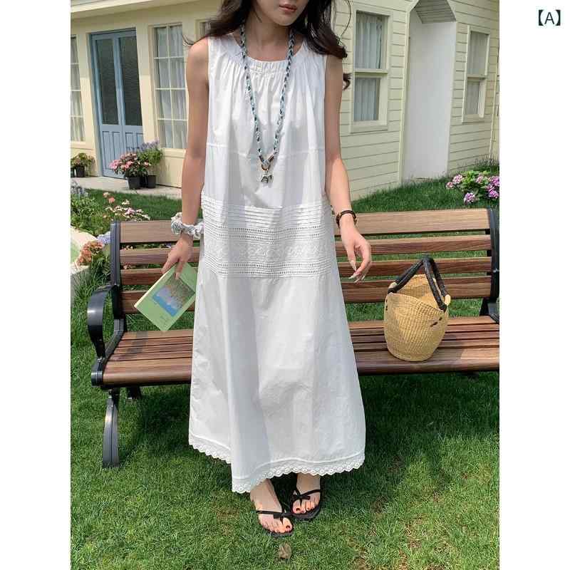 レディース ワンピース リゾート風 切り替え プリーツ レース キャミソール 淡いカラー 休日コーデ 軽やか デザイン
