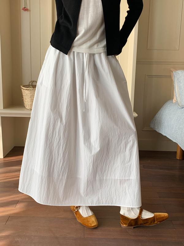 レディース スカート 春夏 ハイウエスト ゴム ゆったり Aライン ミディスカート 月光協奏曲 デザイン 軽やか シルエット 女性らしい スタイル