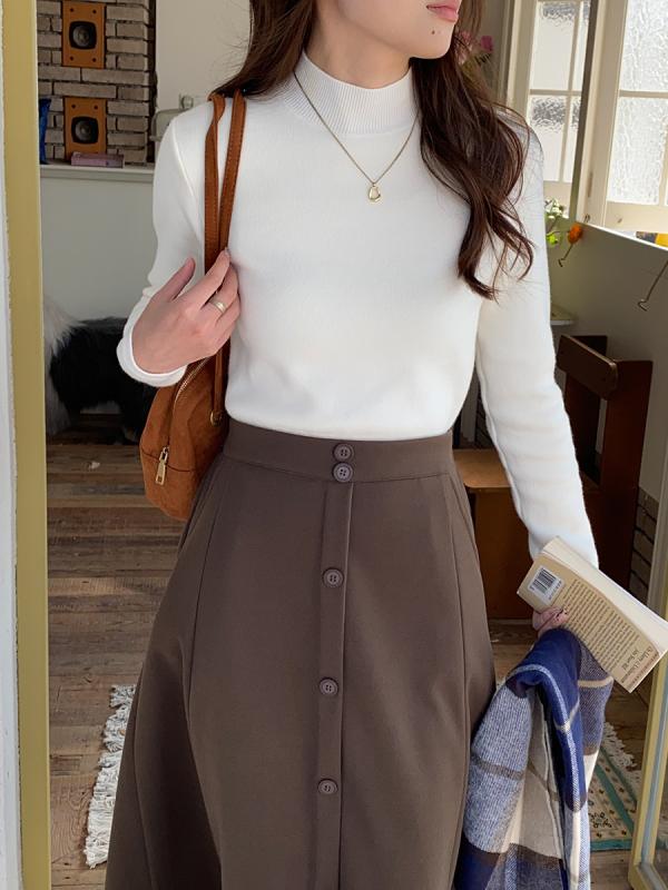 秋冬 ニットトップス レディース 厚手 暖か フレンチ シンプル 長袖 インナー ベースレイヤー フリース加工 一体型 吸湿速乾 接触冷感 軽量 高級感