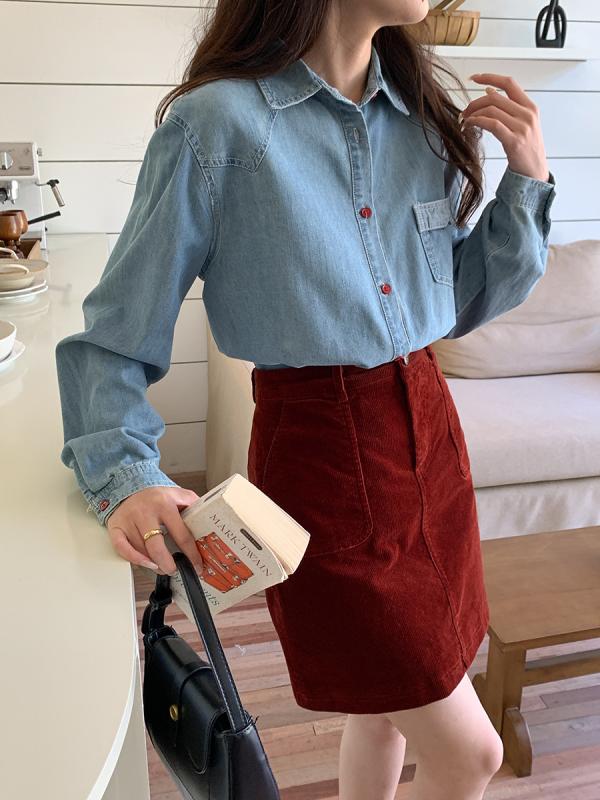 ・素材: コットン・柄: 無地・スタイル: カーディガン・袖丈: 長袖・加工: パッチワーク/ステッチ・シルエット: ルーズ・着丈: 中長 (65-80cm)・襟型: ラペル・袖型: シャツスリーブ・ディテール: ポケット・カラー: ライトブルー,ダークブルー・サイズ: フリーサイズ・前立て: シングルボタン・主素材含有率: 95%以上