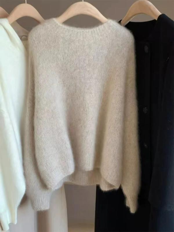 ・カラー: ライトグレー,ベージュ,ブラック,ピンク,ブラウン,ホワイト,パープル,グリーン・サイズ: S,M,L,XL・主素材: ウール・主素材割合: 95%以上・首元: 丸首・袖丈: 長袖・着丈: ミディアム(50cm超65cm以内)・シルエット: レギュラー・厚み: 中厚・ディテール: リブ・加工: 高温定型・着用方法: プルオーバー・スタイル: 通勤・対象: 女性