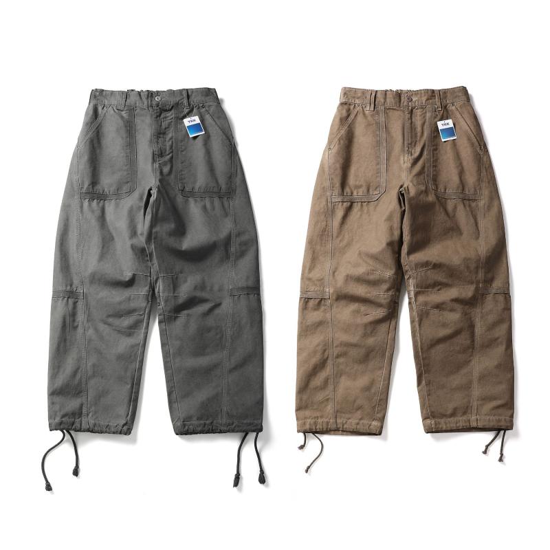 カーゴパンツ 男女兼用 春夏 ルーズ ワイド ロングパンツ 無伸縮 カジュアル ストリート アウトドア ミリタリー タウンユース デイリーユース ゆったりフィット
