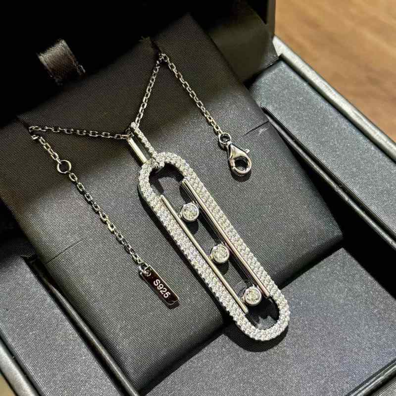 レディース ネックレス ロングネックレス シルバー925 3粒 キュービックジルコニア スライドアジャスター パヴェ 華奢 上品 高見え きれいめ 大人可愛い アクセサリー シンプル ギフト