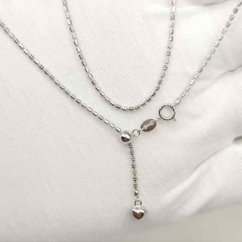 White - レディース ネックレス ロングネックレス シルバー925 ジルコニア ボールチェーン 華奢 細め 上品 高見え きれいめ 大人可愛い シンプル オフィス プレゼント シルバー