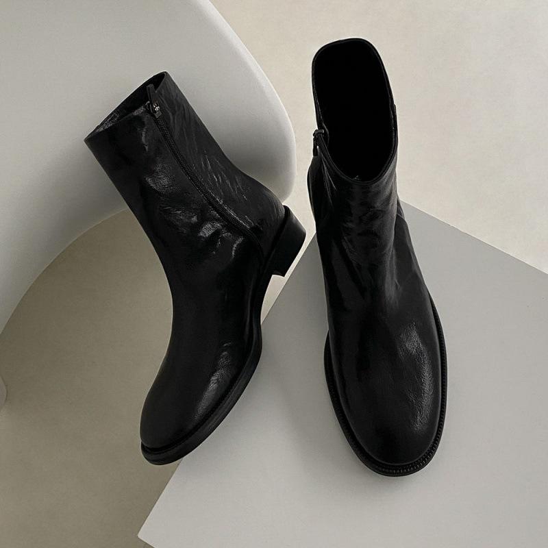 メンズ ブーツ チェルシーブーツ ウエスタンブーツ サイドゴアブーツ チャンキーヒール ラウンドトゥ 合成皮革 PUレザー ミドルカット カジュアル シンプル 歩きやすい 疲れにくい 痛くない おしゃれ かっこいい ブラック ブラウン 秋冬