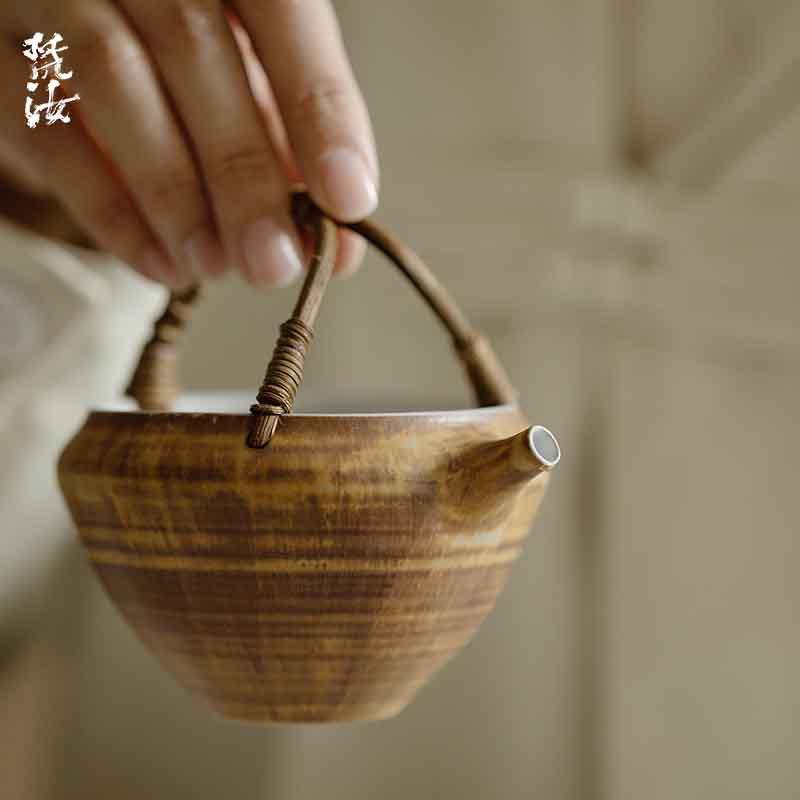 茶海 ピッチャー 陶器 粉引 手作り ハンドメイド 藤編み 和風 茶器 茶道具 公道杯 片口 抹茶碗 湯呑み 上品 高見え おしゃれ キッチン 雑貨 贈り物 ギフト