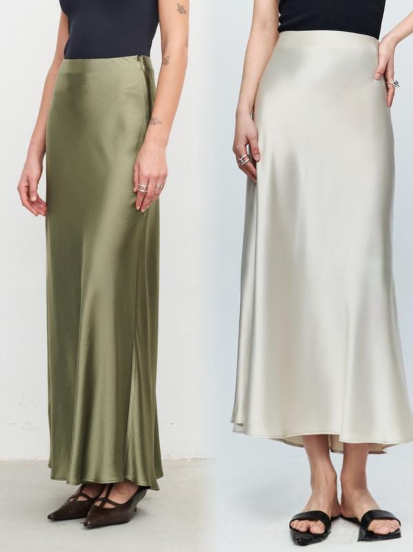 レディース スカート トリアセテート マーメイドライン Aライン バイアスカット ミモレ丈 ロング丈 上品 きれいめ 高見え オフィスカジュアル 通勤 楽ちん 春 夏