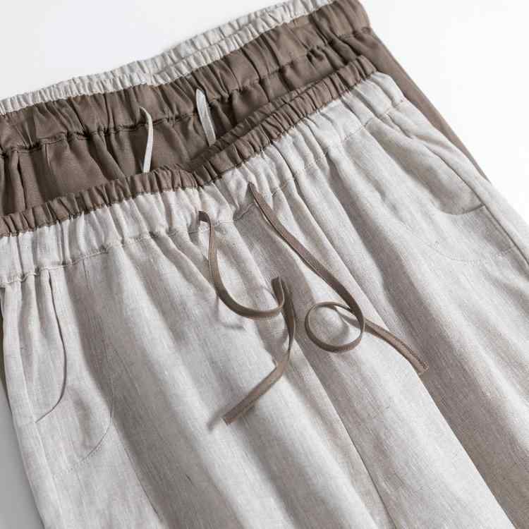 Rakuten - レディース テーパードパンツ サルエルパンツ ハレムパンツ ボトムス リネン 麻 アンクル丈 9分丈 切り替え ウエストゴム ドローストリング ゆったり 細見え 上品 きれいめ シンプル 通勤 オフィスカジュアル ナチュラル カジュアル