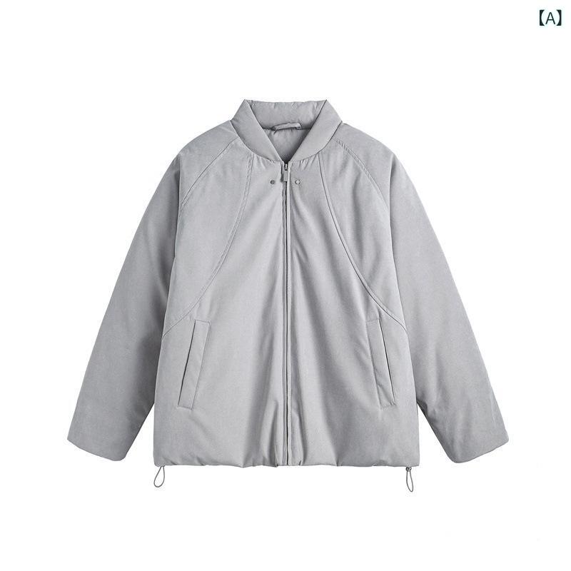 メンズ ダウンジャケット スタジャン スタジアムジャンパー アウター ダウン 無地 シンプル フルジップ ブルゾン 暖かい 防寒 カジュアル 動きやすい スポーツ ストリート 冬