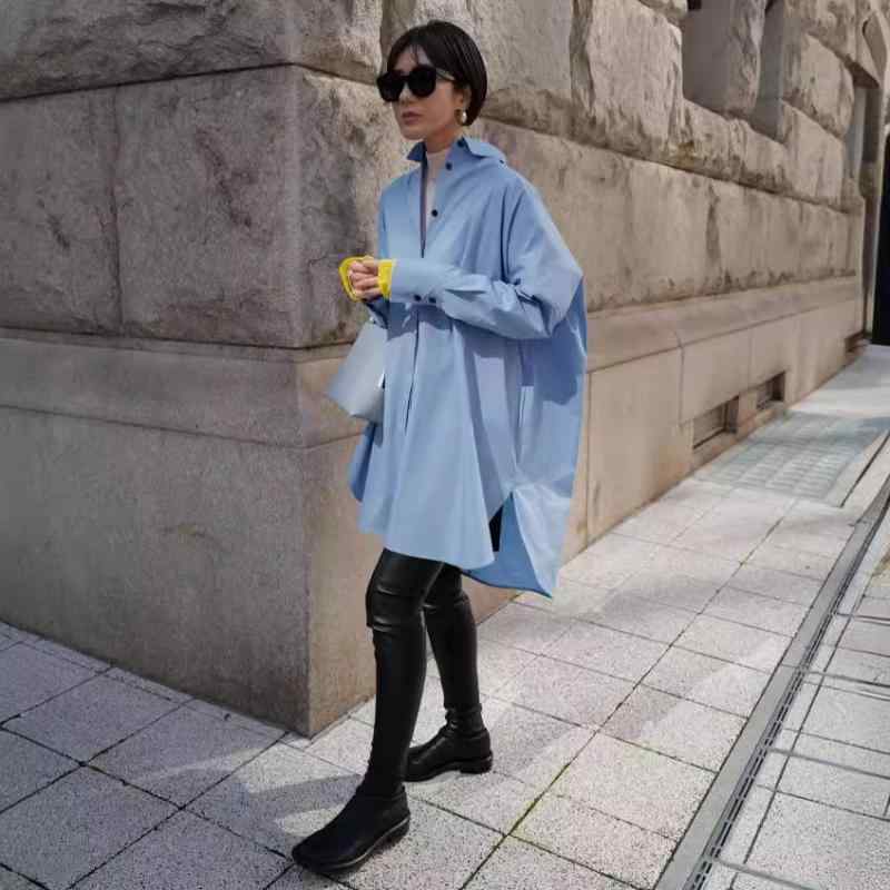 Rakuten - レディース シャツ ブラウス トップス ポロ襟 無地 シンプル 細見え 上品 高見え きれいめ 通勤 カジュアル オフィスカジュアル 普段使い 春服