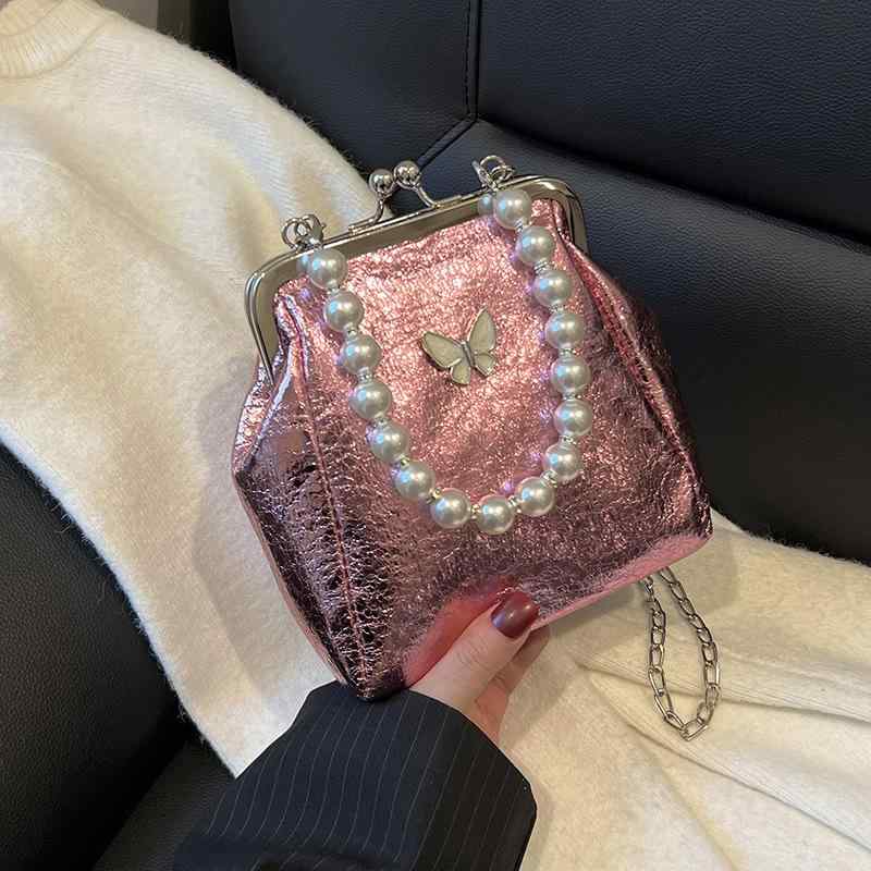 レディース ショルダーバッグ ミニバッグ パール チェーン スクエア 斜めがけ 肩掛け 手提げ ハンドバッグ パーティーバッグ 上品 高見え 大人可愛い きれいめ 結婚式 二次会 披露宴 謝恩会 お呼ばれ デート