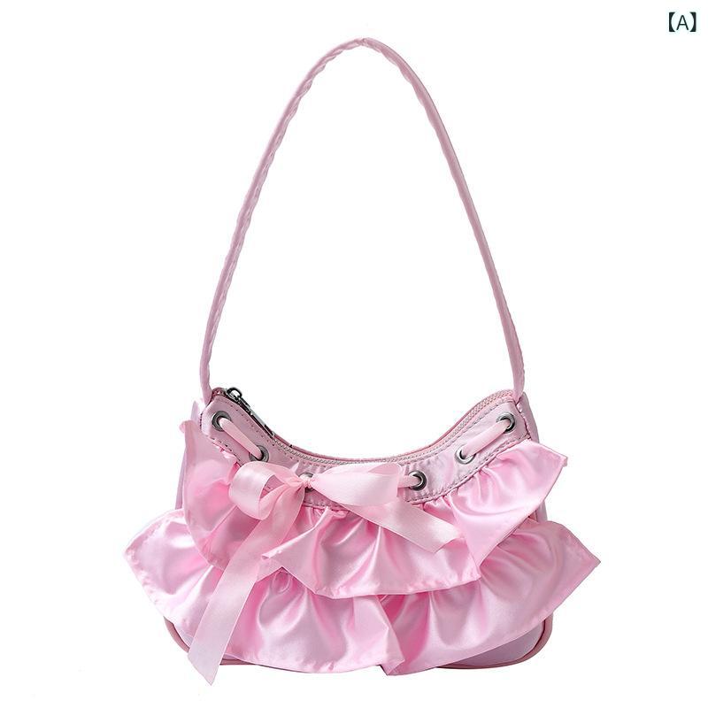 くらしのセロネのレディース トートバッグ ショルダーバッグ プリーツ フリル ギャザー ハンドバッグ ワンショルダー ガーリー かわいい トレンド 大人可愛い カジュアル ナチュラル デザイン性 インスタ映え 高見え お出かけ デイリー｜アングル2