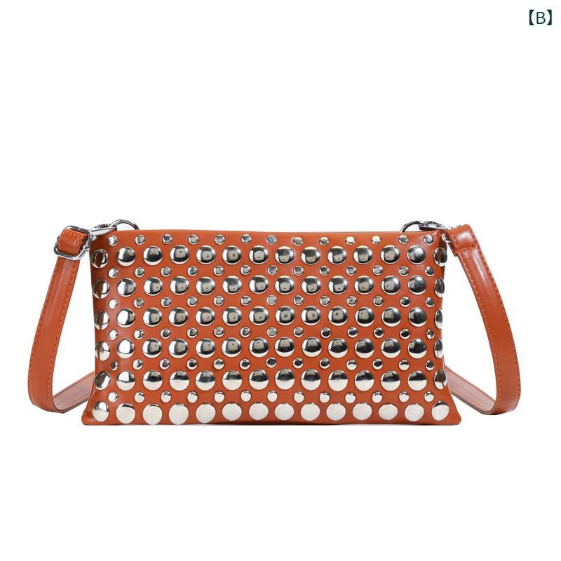 レディース バッグ ショルダーバッグ 斜めがけ スタッズ パンク ロック風 2way ク...