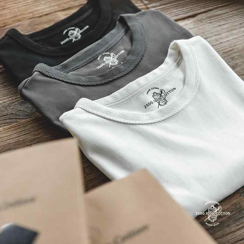 メンズ Tシャツ 半袖 32番手 二本針 インナー アメカジ ヴィンテージ風 ホワイト コットン クルーネック 丈夫 厚手 シンプル カジュアル 夏服 アンダーウェア 動きやすい トップス 無地
