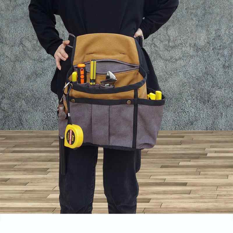 Rakuten - 男女兼用 腰袋 工具袋 ツールバッグ 大容量 帆布 キャンバス 耐摩耗性 多機能 ウエストバッグ 電気工事 電工 修理 メンテナンス 作業用 頑丈 丈夫 収納ポーチ DIY プロ仕様 設備工事 持ち運び 便利 大サイズ(x2)