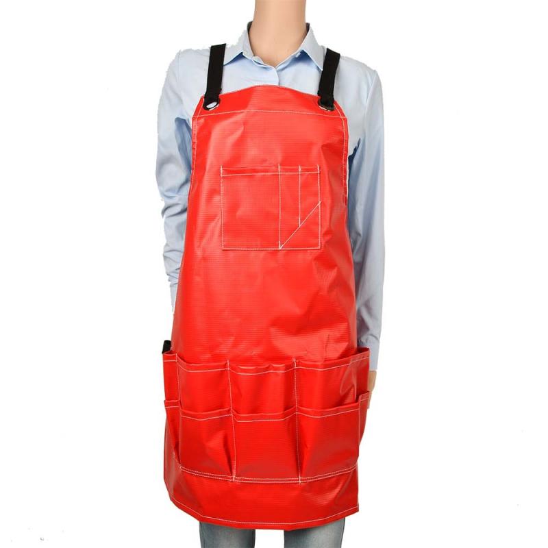 男女兼用 エプロン PVC素材 防水 防油 撥水 多機能 ポケット付き キッチン 厨房 飲食店 業務用 料理 掃除 作業用 ワークエプロン 韓国..