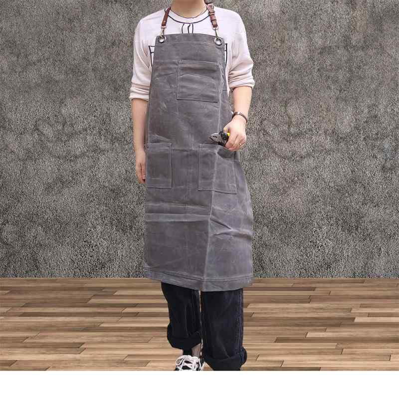 男女兼用 エプロン 本革ベルト レザー カフェ レストラン 飲食店 ワークエプロン 絵画 料理 おしゃれ 上品 高見え 仕事用 シンプル ユ..