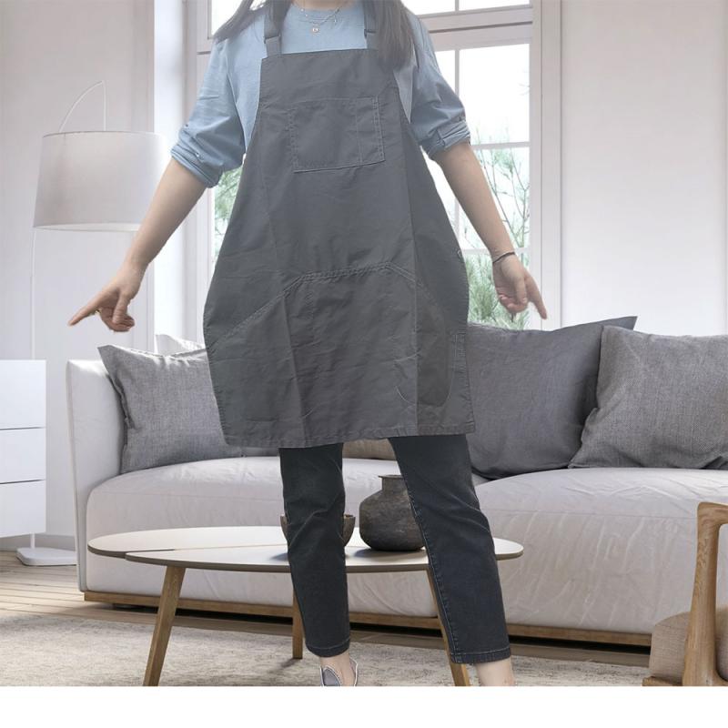 男女兼用 エプロン 撥水 防水 ポリエステル ベスト型 作業服 ユニフォーム ワークエプロン カフェ 飲食店 ネイルサロン 美容院 介護 動きやすい 汚れにくい シンプル 業務用 軽量(x2)