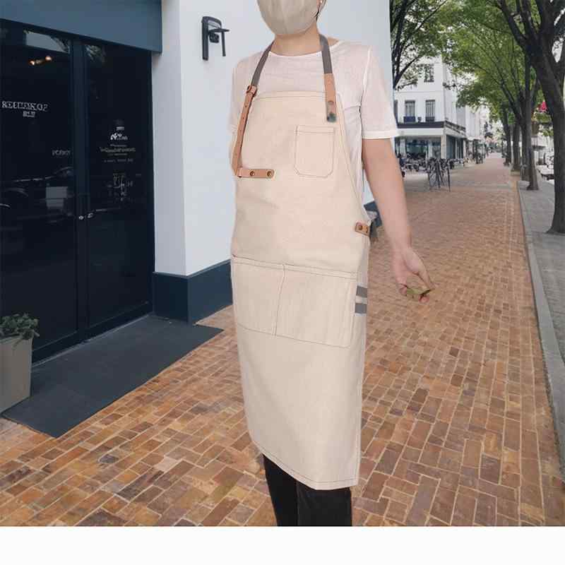 レディース エプロン ネイルサロン アイリスト 美容師 メイクアップ ワークウェア 作業服 おしゃれ シンプル 無地 ロゴ入れ可能 オリジナル 上品 きれいめ 動きやすい 仕事用 接客 カフェ 飲食店 事務 ナチュラル(x10)