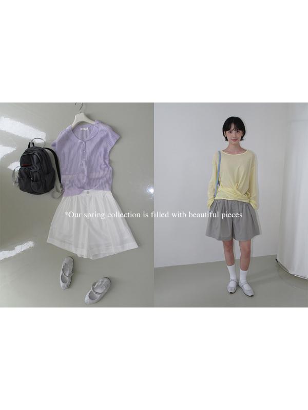 Rakuten - レディース ショートパンツ ボトムス テンセルリネン 麻混 タック入り 涼しい 韓国ファッション きれいめ カジュアル 体型カバー 蒸れにくい ショート丈 薄手 大人可愛い 上品 夏