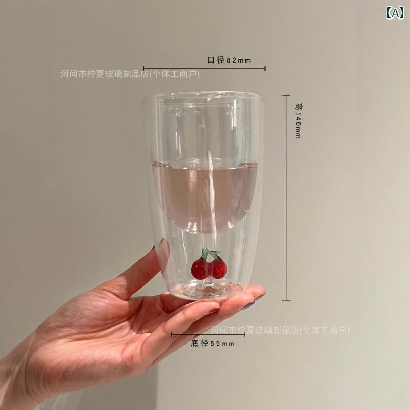 耐熱ガラス グラス 二重構造 ダブルウォール カップ コーヒーカップ 立体 さくらん...