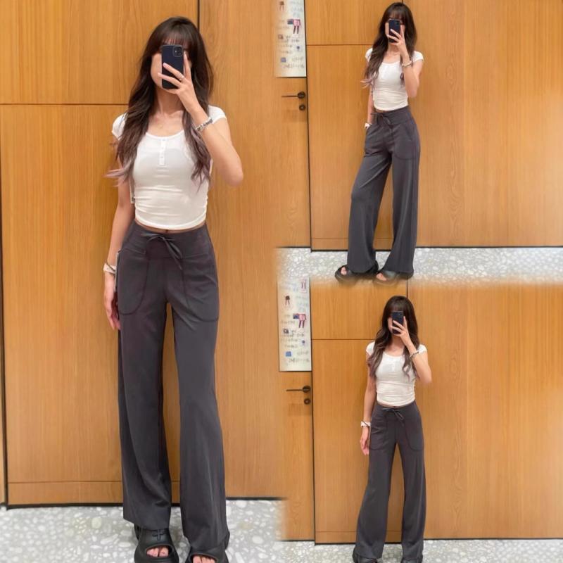 レディース ヨガパンツ ワイドパンツ ストレートパンツ ハイウエスト ポケット付き ゆったり 細見え 脚長効果 フィットネス スポーツウェア 運動着 トレーニング ジム カジュアル 楽ちん ロング丈