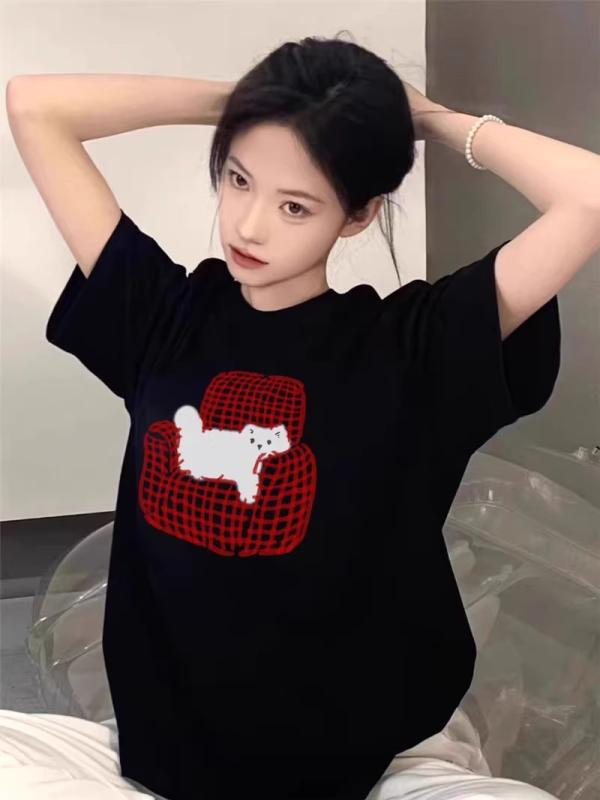 レディース Tシャツ 半袖 綿100% 大きいサイズ ゆったり ビッグシルエット ストリート系 アメカジ デザインTシャツ クルーネック 体型カバー 楽ちん カジュアル 普段使い 春 夏